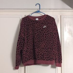 Large Pink Leopard Nike sweater
